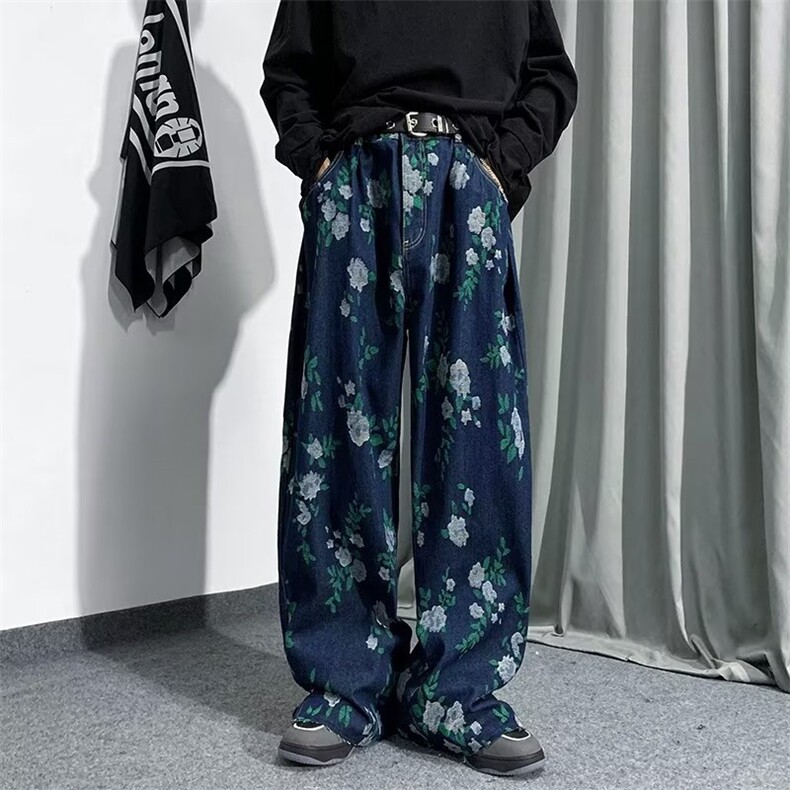 牛仔裤男秋季潮大码休闲裤子高街N1357P48,男装牛仔裤,星座1116-2