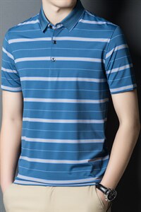 夏季新款男士翻领短袖t恤中年有领男装上衣服休闲POLO衫图片