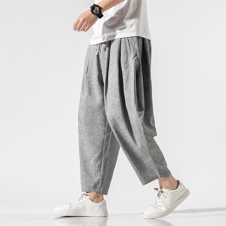 夏大码宽松九分裤男裤哈伦裤9分灯笼裤男萝卜裤休闲裤薄916P45，男装休闲裤，钱塘788(原4013)