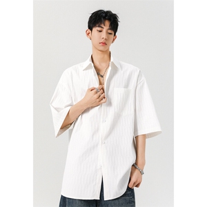 2025夏季新款港风无影墙大码纯色短袖衬衫M-5XHC25303-特P25