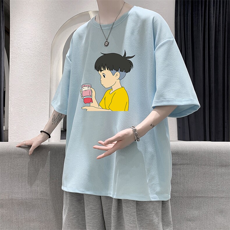 HT73200-P22 华夫格t恤男短袖男大码五分袖 大皂风图片