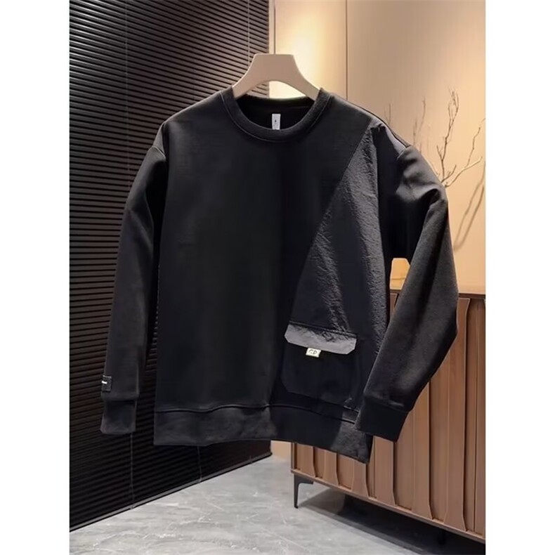 1506-1/QA310/P42秋冬基础款纯色套头圆领卫衣男潮流宽松休闲，男装卫衣，星座1506