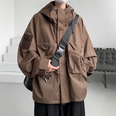 8XL-M特大码冲锋衣防水宽松工装风男夹克外套JK1306P90控118，男装夹克，电商D206-1