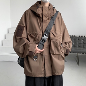 8XL-M特大码冲锋衣防水宽松工装风男夹克外套JK1306P90控118图片