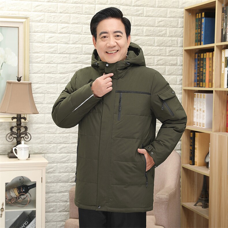 2020电商B247新款羽绒服爸爸装短款抗寒中老年连帽外套男865-P180图片