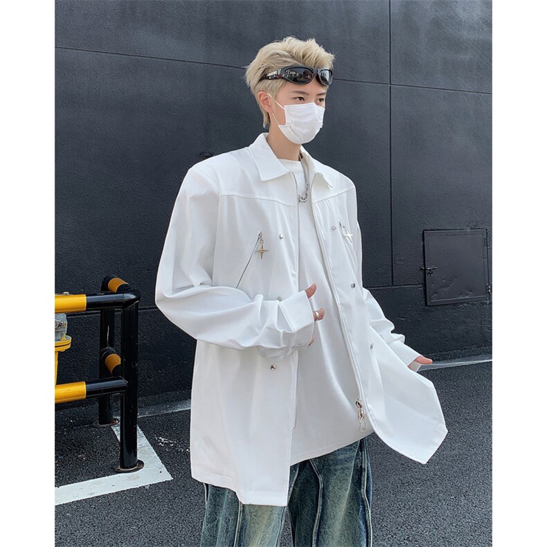 男装衬衫24春季小众金属设计衬衫韩版长袖衬衣XZ514-2-202417-P78,男装衬衫,星座514-2(原B239)