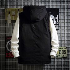 网格灰色连帽棉马甲男秋冬季休闲百搭棉背心外套A090-MJ20P75限98，男装背心/马甲，电商A089-1