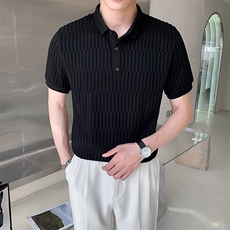 蓝色2022精神小伙修身polo衫男士短袖T恤PL512P48控价68，男装Polo衫，电商A108