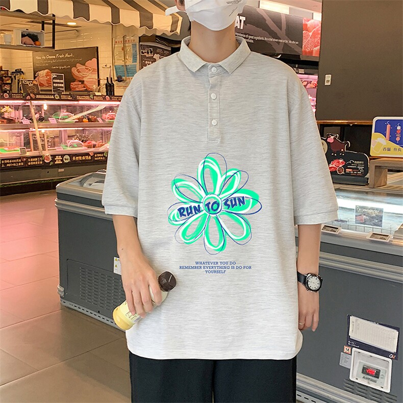 PL57170-P35翻领短袖polo衫男大码胖子半袖t恤男有领保罗衫模特,男装Polo衫,电商A040