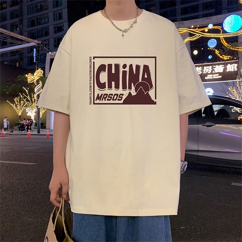 T682P26夏季新品港风潮牌高街美式短袖T恤宽松ins重磅纯棉体恤,男装T恤,星座304A