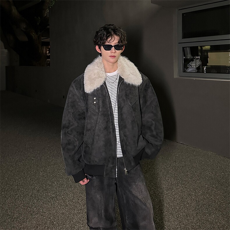 405A美式高街大毛领短款棉衣座山雕棉服MY25801-特批90控158，男装棉衣，星座405A