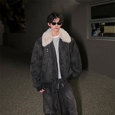 405A美式高街大毛领短款棉衣座山雕棉服MY25801-特批90控158，男装棉衣，星座405A