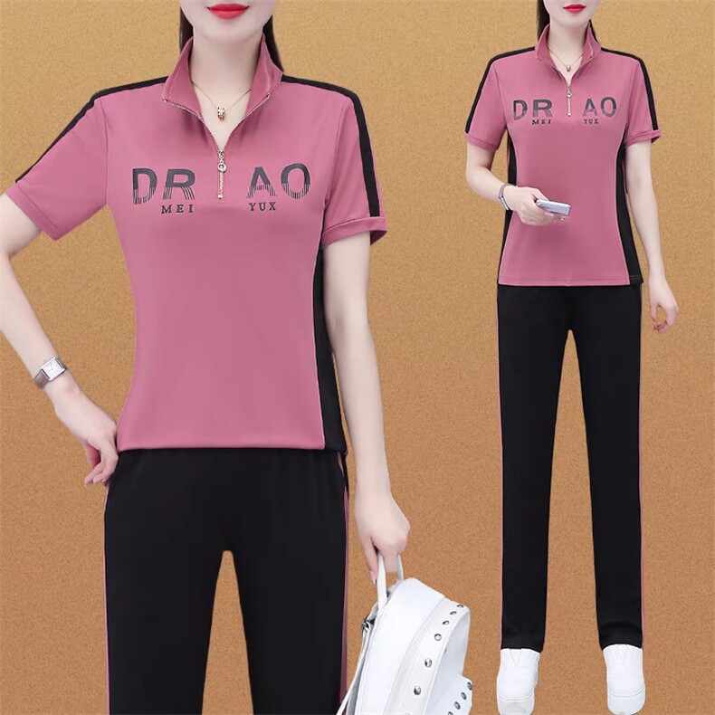 中年运动套装夏装女2025新款夏季减龄四十岁妈妈装夏装休闲两件套,女装运动套装,燕颉服饰