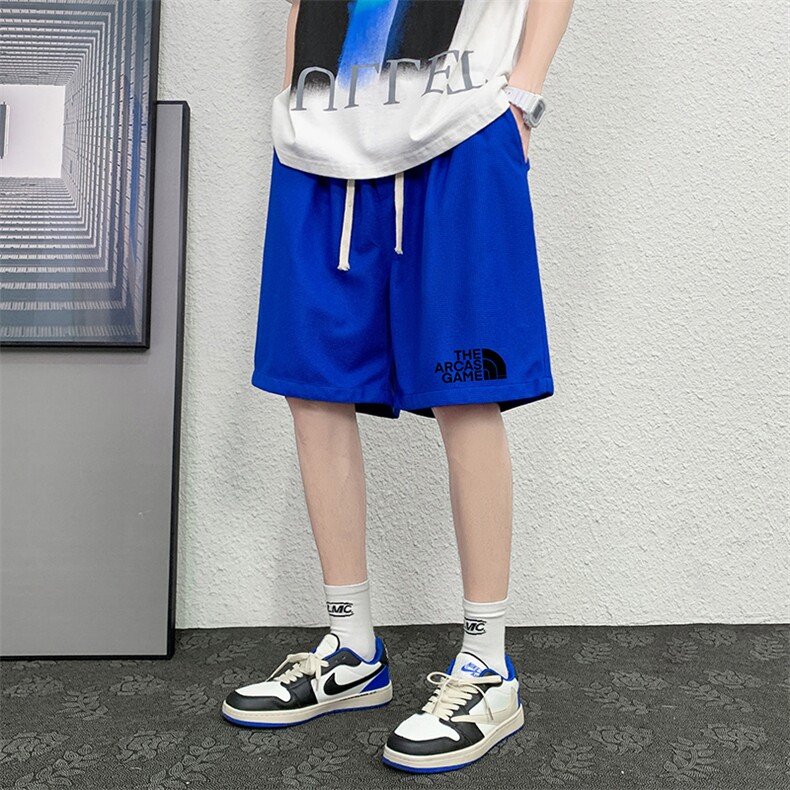 HD74232-P22华夫格短裤男大码宽松五分裤男直筒中裤,男装休闲裤,电商A040