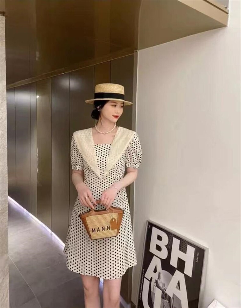 现货夏季新款波点连衣裙，女装连衣裙，依美依缘