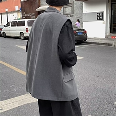 港风宽松韩版潮学生休闲百搭帅气西服无袖外套Y116P42，男装背心/马甲，星座1116-2