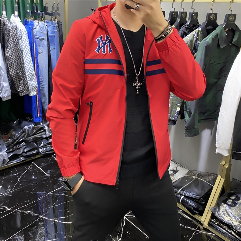 7172 秋季新款连帽棒球服男休闲个性夹克图片