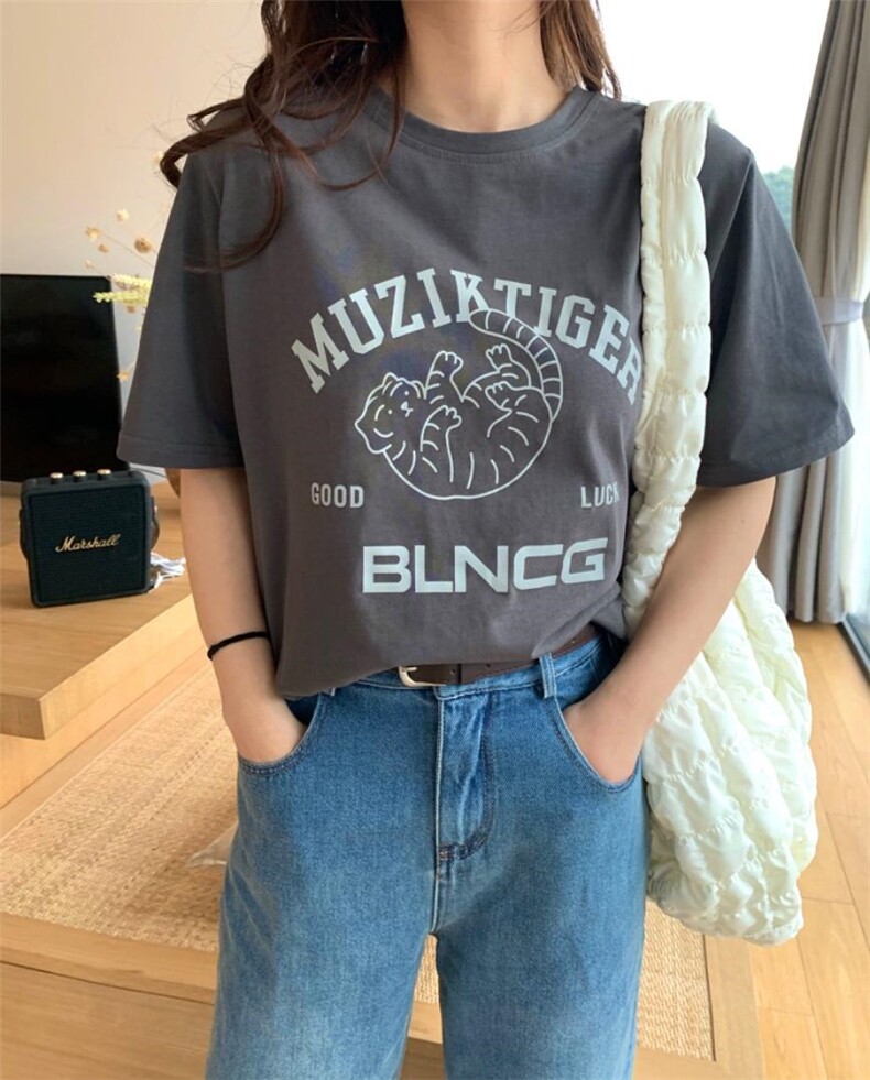 小老虎印花短袖，其它，约澜