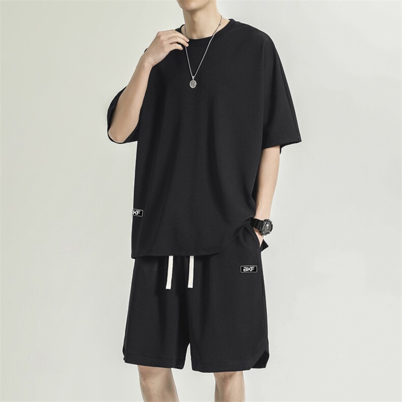 短袖t恤男夏季薄款速干运动篮球服套装夏天休闲短裤TZ19-特批70,男装休闲套装,星座718