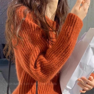 春秋韩版羊毛衫女套头圆领短款宽松百搭打底衫毛衣图片
