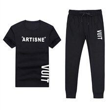 男士运动套装夏季新款2023新款短袖t恤宽松休闲长裤子两件套，男装休闲套装，电商B212（原钱塘6029）