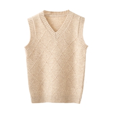 男女通用V字领羊毛马甲，童装马甲，拓晨羊绒