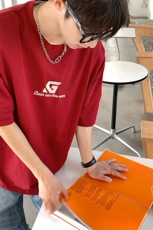 港风字母刺绣多色短袖T恤男DT77778P22块特价控45：供抖音视频，男装T恤，星座227-7