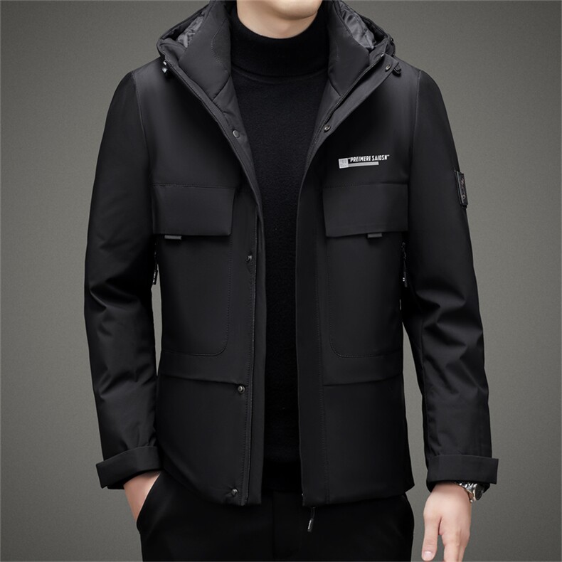 BAMJ-9615钱塘2020-2中年男士冬季厚款有帽百搭时尚羽绒服P175,男装羽绒服,钱塘207-2