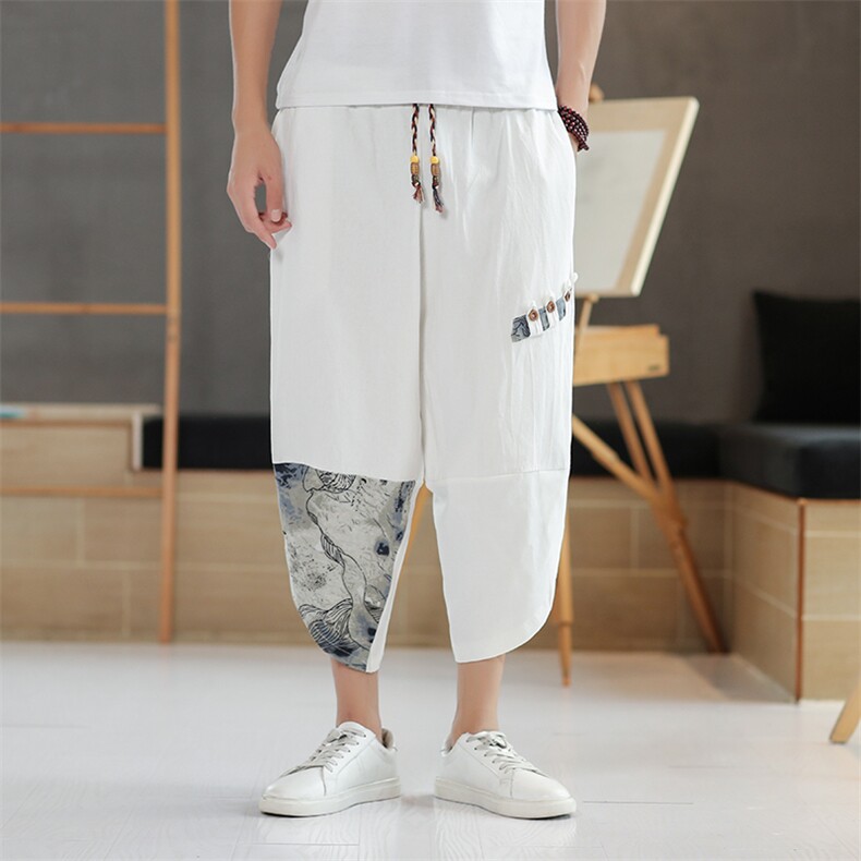 夏季男装七分裤风棉麻休闲裤萝卜裤XZ314A-1-K52-P30，男装牛仔裤，星座1513