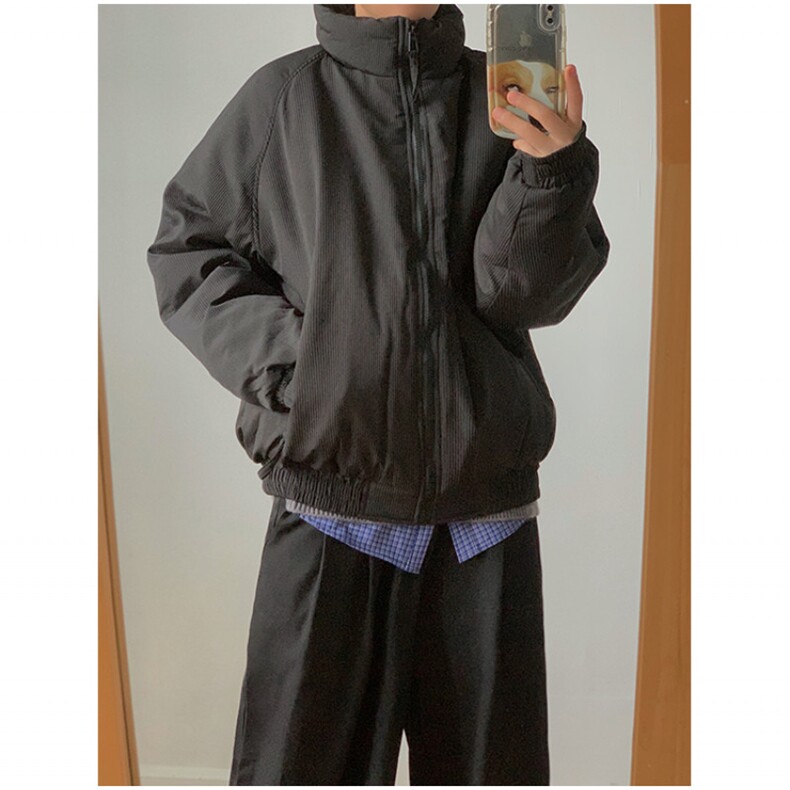 美拉德竖条纹男女棉衣宽松加厚立领面包服外套保暖棉服冬MA528,男装棉衣,星座1116A（原606A-3）