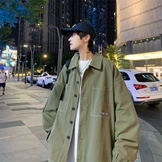 XZ213-JK21-P75控88港风大码日系cityboy高级感翻领工装衬衫夹克，男装夹克，星座213