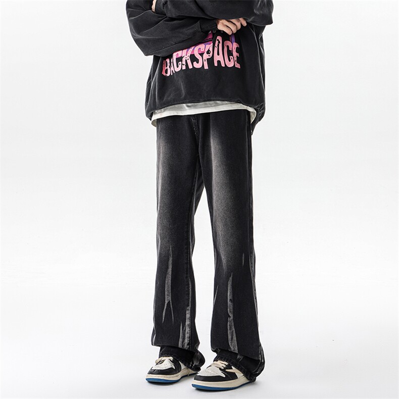 美式ins高街hiphop微喇扎染牛仔裤货号K2313P55控78,男装牛仔裤,电商A063