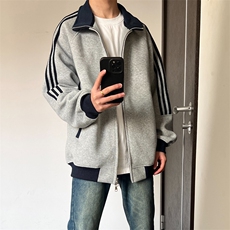抖音得物高品质美式高街重磅结构设计拼接织带立领卫衣外套CM42，女装短外套，电商A486-1