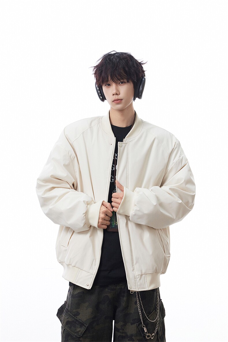 冬季clean纯色棒球服领棉服加厚短款棉衣HZ8815-特P68不议价,男装棉衣,星座610B-1