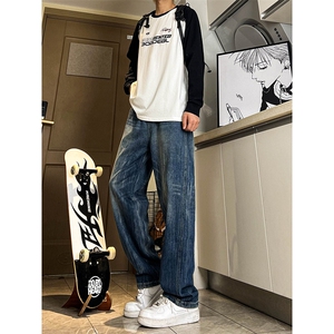 A178  秋冬季新款美式休闲牛仔裤男直筒宽松C65  P48限价68图片