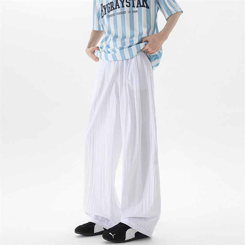 8XL-M多巴胺冰丝垂感慵懒山本裤男夏拖地裤子阔腿休闲裤KZ051P30图片