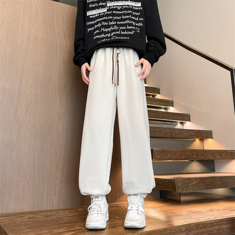 8XL-M束脚运动裤加肥加大码美式高街休闲卫裤阔腿长裤KZ1922/P58图片