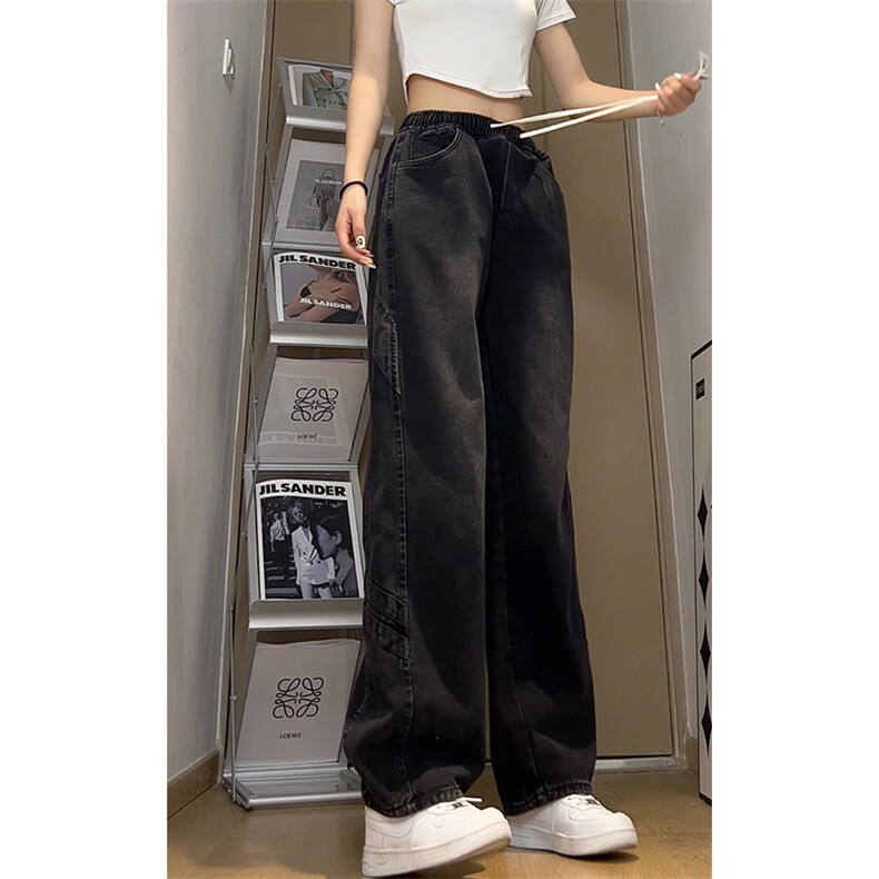 牛仔裤男直筒宽松大码抽绳美式裤子长裤K8483-P48【特价】,男装牛仔裤,电商A007