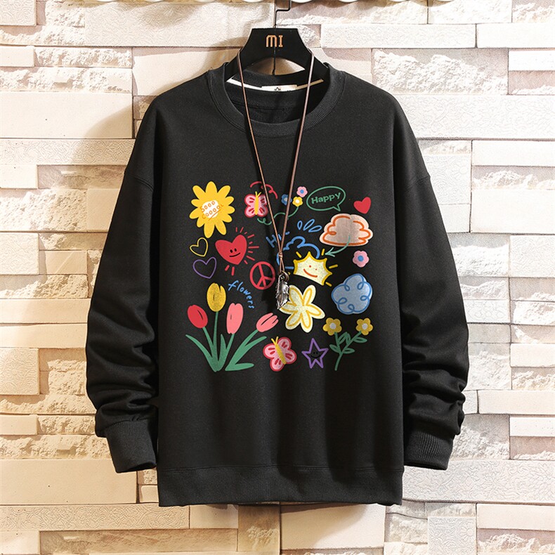 S6319-P28加绒款-P33秋季圆领卫衣男大码韩版宽松长袖外套砖墙，女装短外套，电商A040A