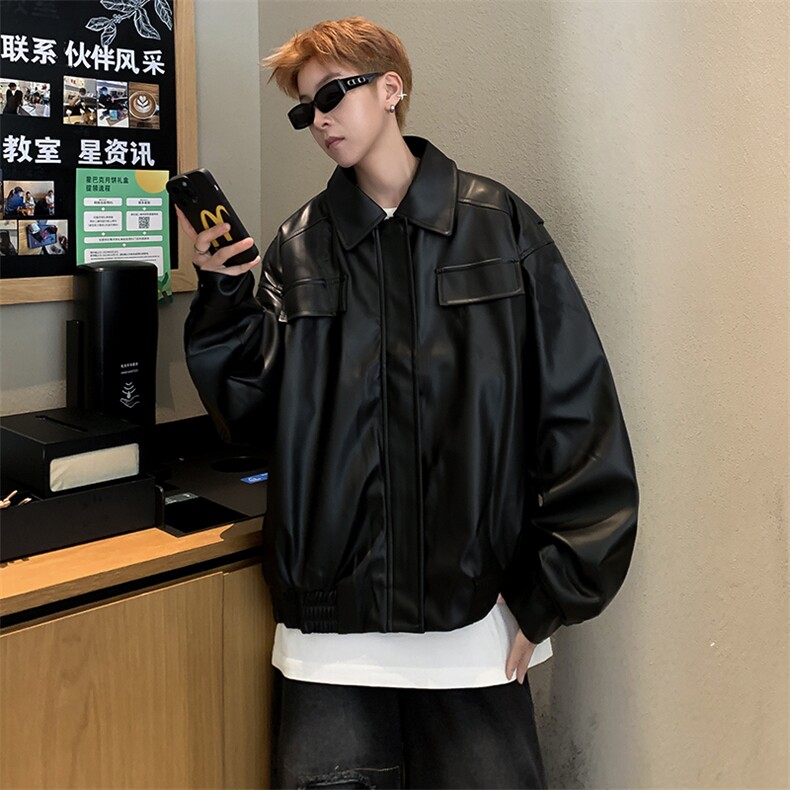 Wt371-P60美式机车风宽松型皮衣夹克,男装夹克,星座1501-1