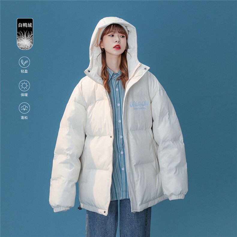 白鸭绒中性22冬季时尚字母印花纯色保暖连帽羽绒服YR179P195控258,男装羽绒服,A247A