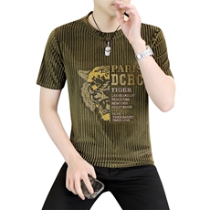 夏季新品男士高端欧货虎头烫钻休闲潮流圆领短袖T恤7710P45，男装T恤，电商B226