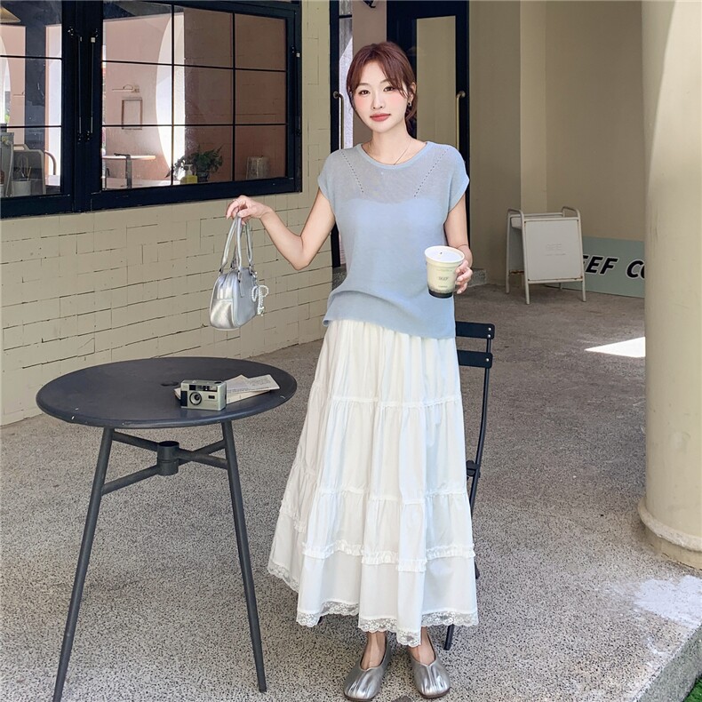 现货:夏装新款时尚百搭针织上衣半身裙两件套2C13-8852P135K208,女装套装/套裙,2C135
