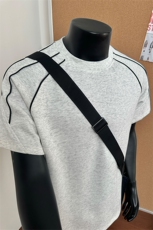 简约休闲宽松短袖T恤百搭圆领撞色设计感半袖上衣男T3708-特价P27，男装T恤，电商A007