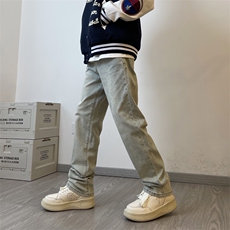 2026早春美式高街直筒重工艺水洗修身牛仔裤XZ211-1-K2306-P55，男装牛仔裤，星座211-1