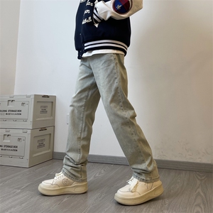 2026早春美式高街直筒重工艺水洗修身牛仔裤XZ211-1-K2306-P55图片