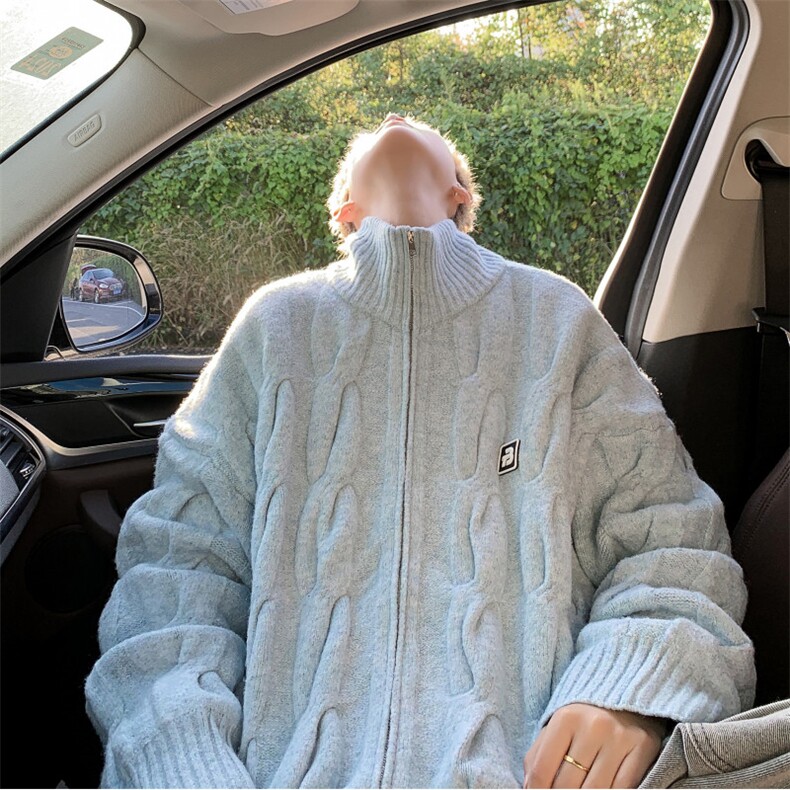 B420P75秋冬加厚毛衣开衫外套男生休闲外套纯色百搭，男装针织衫/毛衣，星座512-6