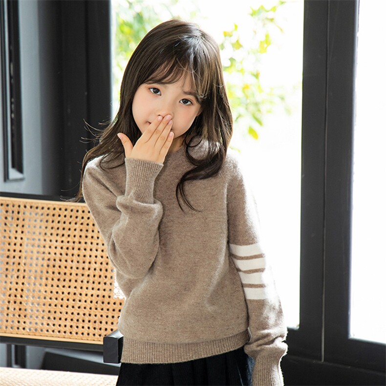 时尚儿童羊毛衫圆领女童装秋冬季男童保暖针织衫，童装儿童羊毛衫，暖钟情羊绒
