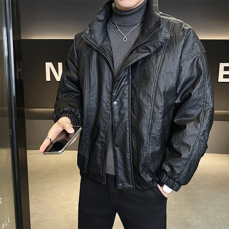 标50绒皮羽绒服高级感男士立领短款外套8087-P235(控券后318),男装羽绒服,电商B338