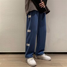 2023春季新款男士休闲裤百搭学生宽松印花卫裤K2035P45图片
